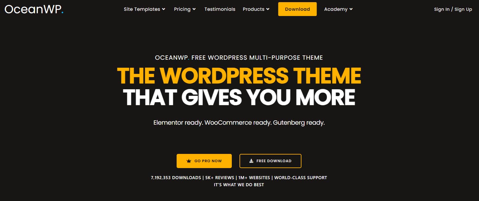 ocean wp wordpress theme