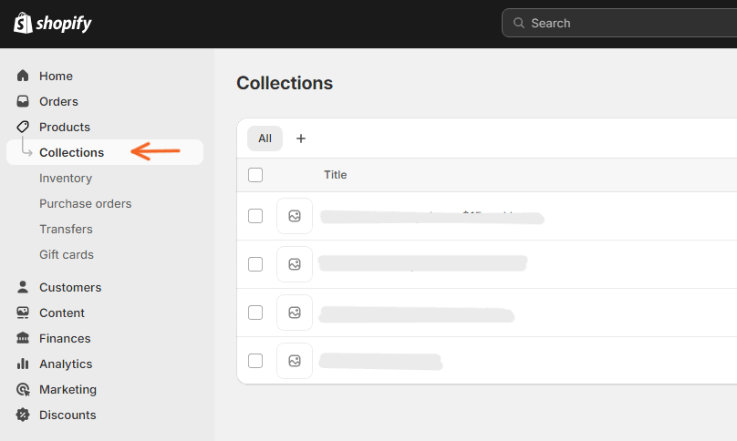 collections in Shopify