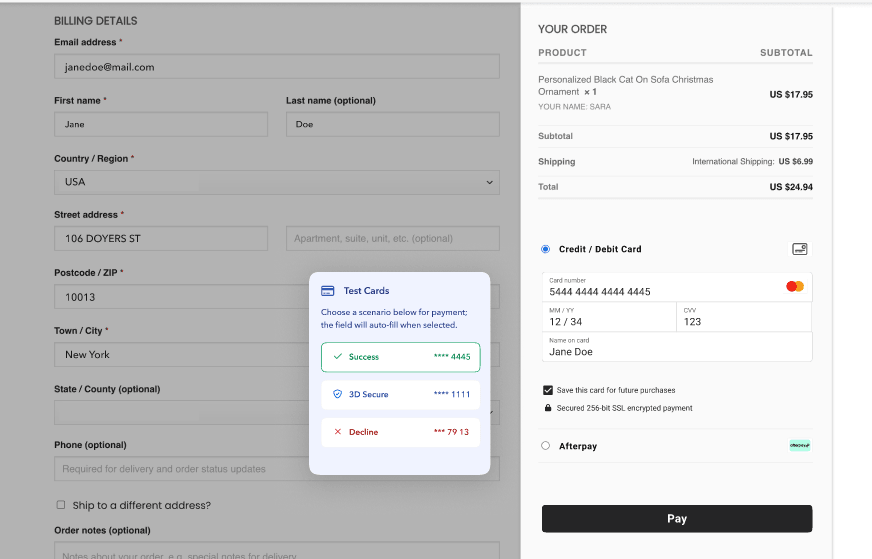 Payoneer Checkout payment gateway integrated on Shopify store